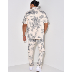 Ensemble pantalon et chemise manche courtes à motifs Ensemble pantalon et chemise manche courtes à motifs