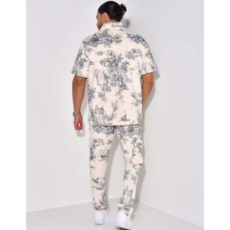 Ensemble pantalon et chemise manche courtes à motifs Ensemble pantalon et chemise manche courtes à motifs