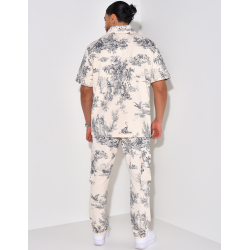 Ensemble pantalon et chemise manche courtes à motifs Ensemble pantalon et chemise manche courtes à motifs
