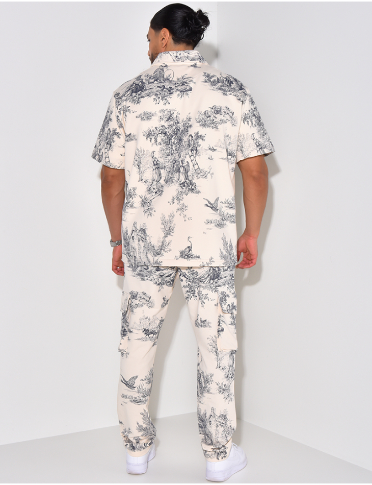 Ensemble pantalon et chemise manche courtes à motifs Ensemble pantalon et chemise manche courtes à motifs