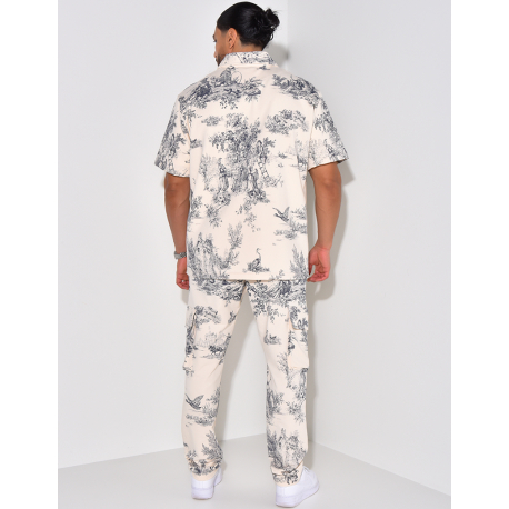 Ensemble pantalon et chemise manche courtes à motifs Ensemble pantalon et chemise manche courtes à motifs