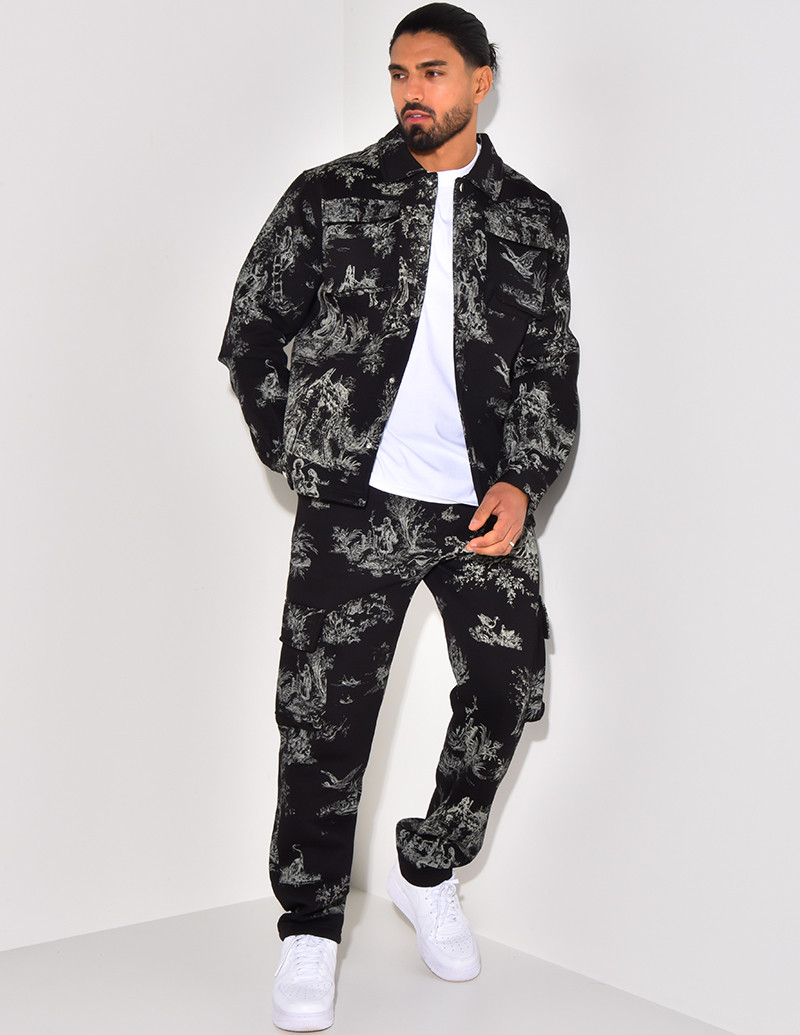 Ensemble pantalon et chemise à motifs