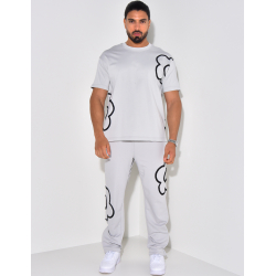Ensemble pantalon et t-shirt à motifs brodés Ensemble pantalon et t-shirt à motifs brodés