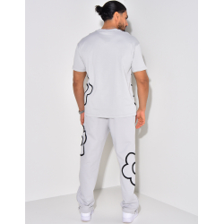 Ensemble pantalon et t-shirt à motifs brodés Ensemble pantalon et t-shirt à motifs brodés