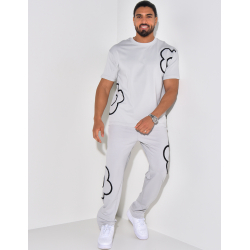 Ensemble pantalon et t-shirt à motifs brodés Ensemble pantalon et t-shirt à motifs brodés