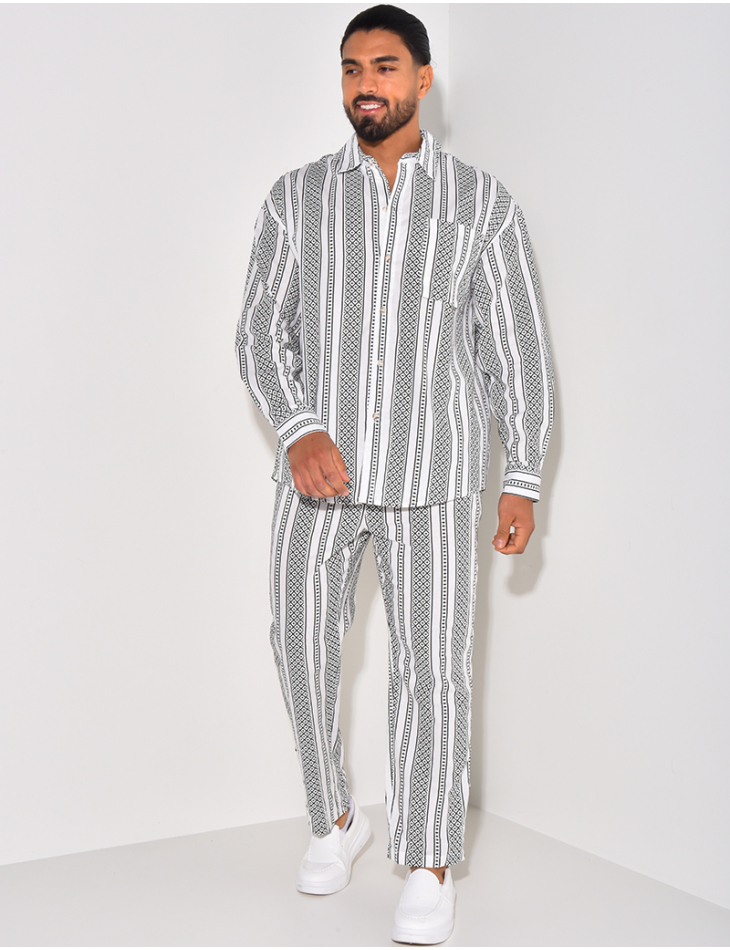 Ensemble pantalon et chemise à motifs Ensemble pantalon et chemise à motifs