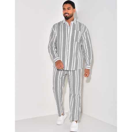 Ensemble pantalon et chemise à motifs Ensemble pantalon et chemise à motifs