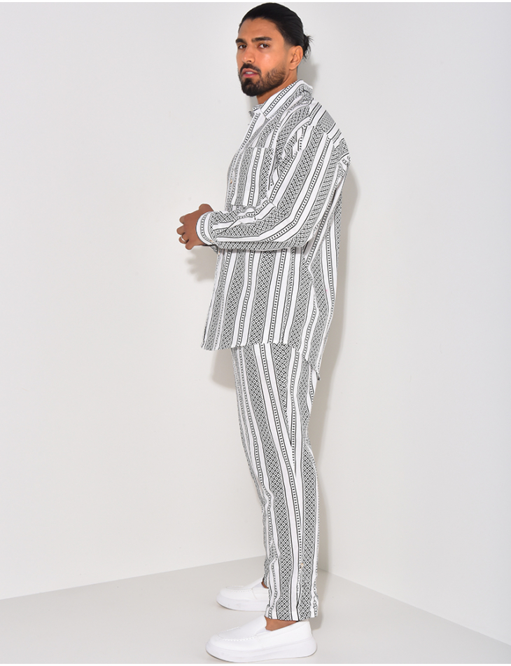 Ensemble pantalon et chemise à motifs Ensemble pantalon et chemise à motifs