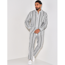 Ensemble pantalon et chemise à motifs Ensemble pantalon et chemise à motifs