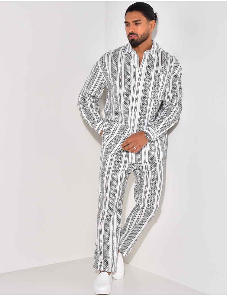 Ensemble pantalon et chemise à motifs Ensemble pantalon et chemise à motifs