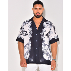 Chemise manches courtes à motifs cavaliers Chemise manches courtes à motifs cavaliers