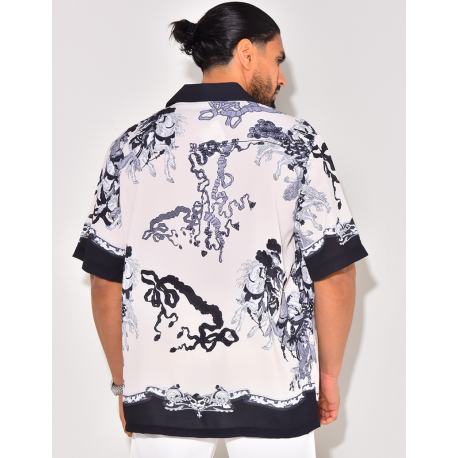 Chemise manches courtes à motifs cavaliers Chemise manches courtes à motifs cavaliers