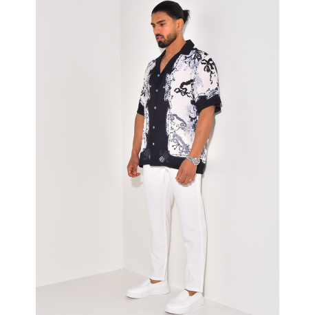 Chemise manches courtes à motifs cavaliers Chemise manches courtes à motifs cavaliers