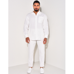 Ensemble pantalon et chemise manches longues texturé Ensemble pantalon et chemise manches longues texturé