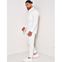 Ensemble pantalon et chemise manches longues texturé Ensemble pantalon et chemise manches longues texturé
