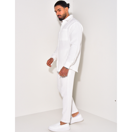 Ensemble pantalon et chemise manches longues texturé Ensemble pantalon et chemise manches longues texturé