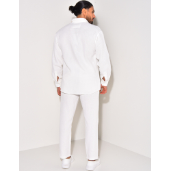 Ensemble pantalon et chemise manches longues texturé Ensemble pantalon et chemise manches longues texturé