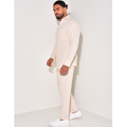 Ensemble pantalon et chemise manches longues texturé Ensemble pantalon et chemise manches longues texturé