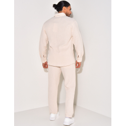 Ensemble pantalon et chemise manches longues texturé Ensemble pantalon et chemise manches longues texturé