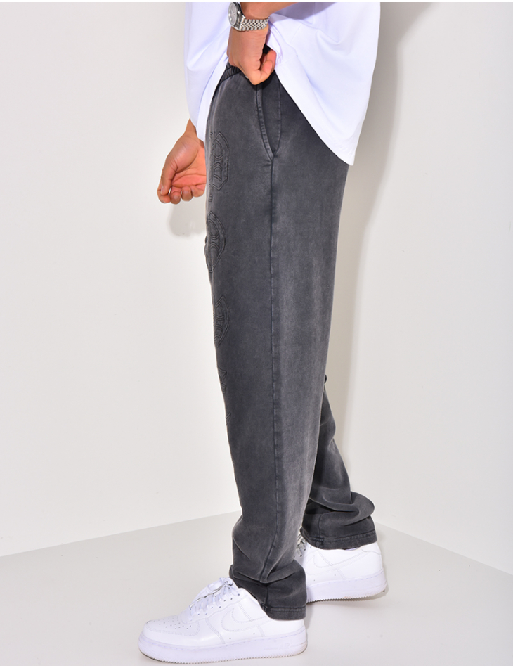 Pantalon de jogging à écriture aspect vieilli Pantalon de jogging à écriture aspect vieilli