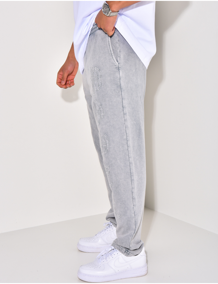 Pantalon de jogging à écriture aspect vieilli Pantalon de jogging à écriture aspect vieilli