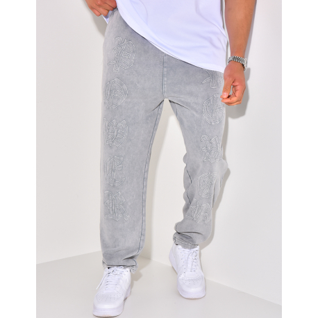 Pantalon de jogging à écriture aspect vieilli Pantalon de jogging à écriture aspect vieilli
