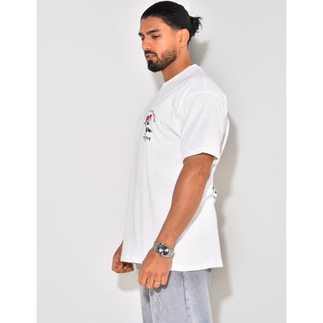 T-shirt "Positive" motifs rose