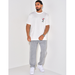 T-shirt "Positive" motifs rose