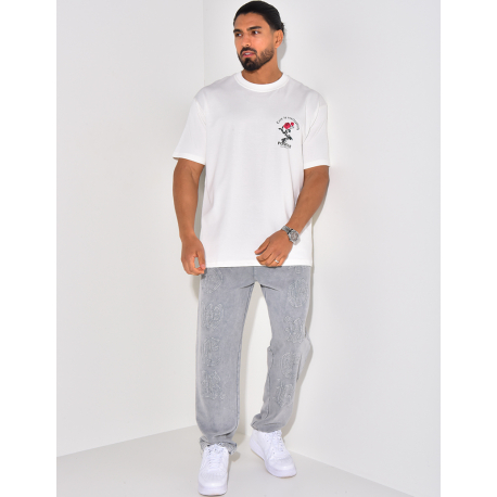 T-shirt "Positive" motifs rose