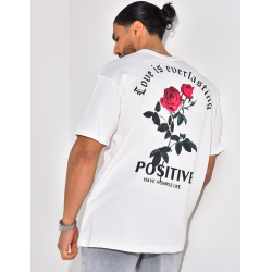 T-shirt "Positive" motifs rose