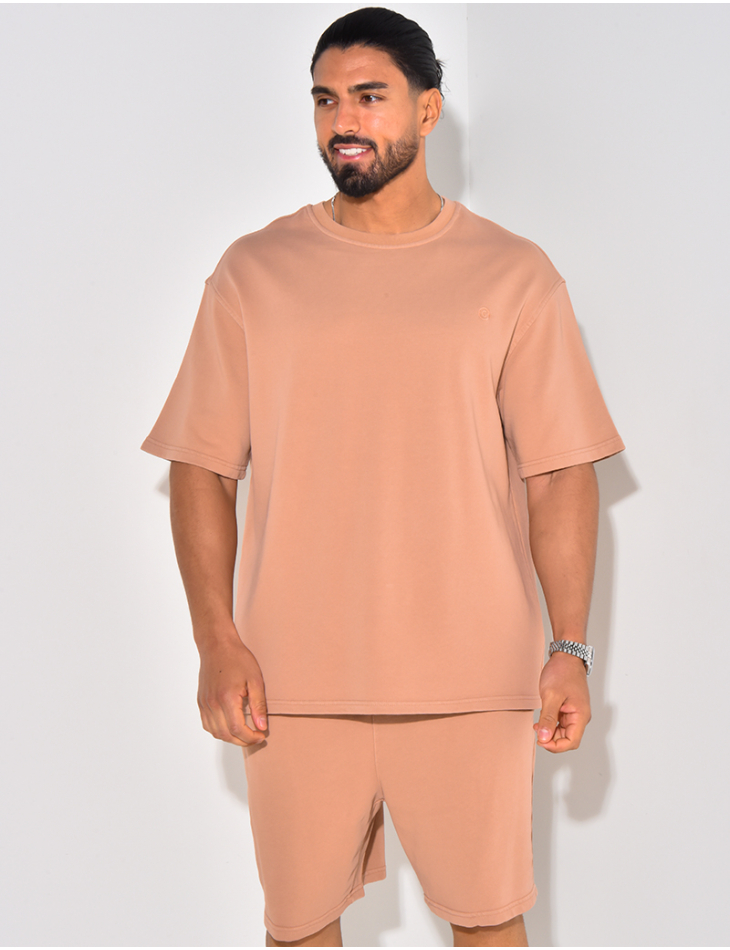 Ensemble short et t-shirt effet vieilli
