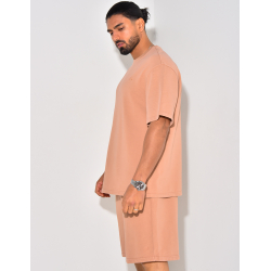 Ensemble short et t-shirt effet vieilli