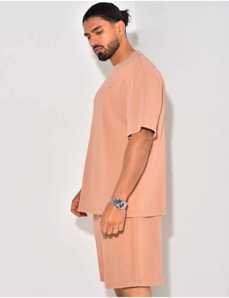 Ensemble short et t-shirt effet vieilli
