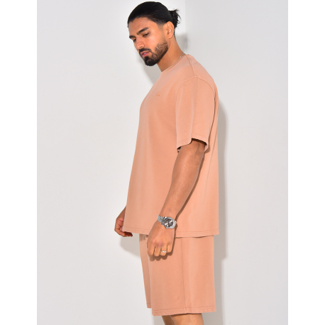 Ensemble short et t-shirt effet vieilli