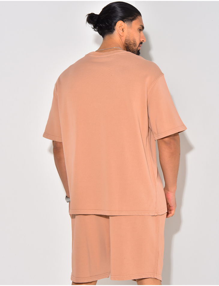 Ensemble short et t-shirt effet vieilli