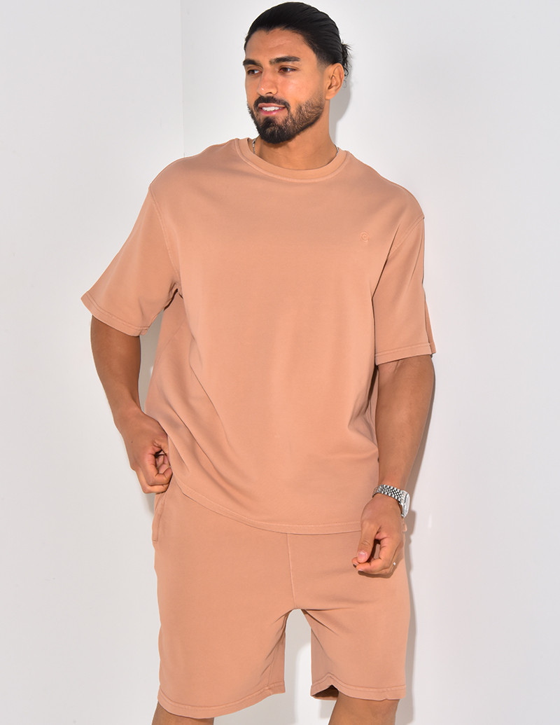 Ensemble short et t-shirt effet vieilli