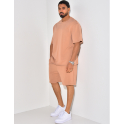 Ensemble short et t-shirt effet vieilli