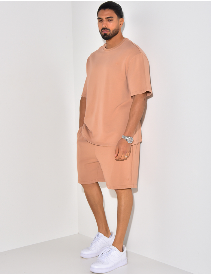 Ensemble short et t-shirt effet vieilli