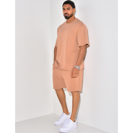 Ensemble short et t-shirt effet vieilli