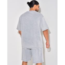 Ensemble short et t-shirt effet vieilli Ensemble short et t-shirt effet vieilli