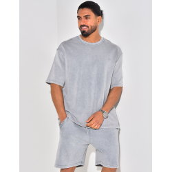 Ensemble short et t-shirt effet vieilli Ensemble short et t-shirt effet vieilli