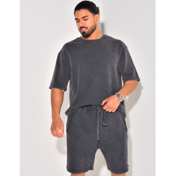 Ensemble short et t-shirt effet vieilli
