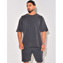 Ensemble short et t-shirt effet vieilli