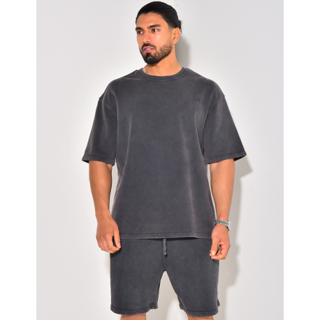 Ensemble short et t-shirt effet vieilli