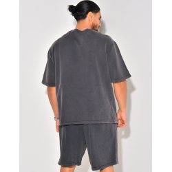 Ensemble short et t-shirt effet vieilli