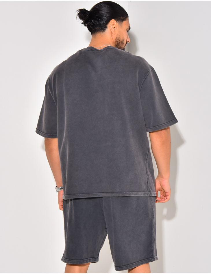 Ensemble short et t-shirt effet vieilli