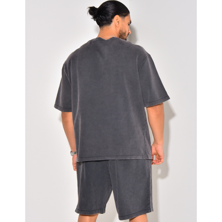 Ensemble short et t-shirt effet vieilli