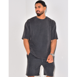 Ensemble short et t-shirt effet vieilli