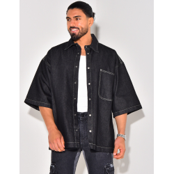 Chemise en jeans manches courtes oversize