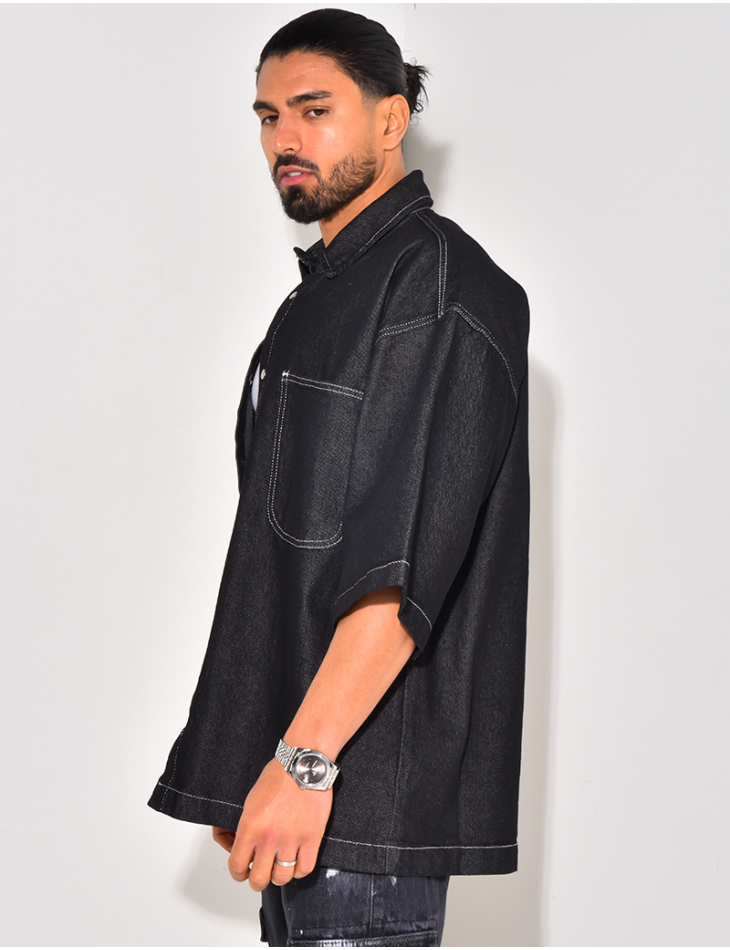 Chemise en jeans manches courtes oversize
